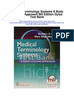 Medical Terminology Systems A Body Systems Approach 8th Edition Gylys Test Bank