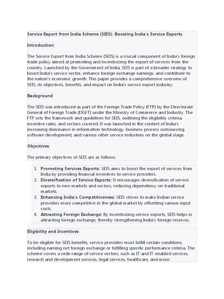 Service Export From India Scheme | PDF | Exports | Outsourcing
