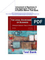 Legal Environment of Business A Managerial Approach Theory To Practice 3rd Edition Melvin Test Bank