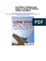 Lone Star Politics Tradition and Transformation in Texas 5th Edition Collier Test Bank