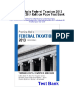 Prentice Halls Federal Taxation 2013 Individuals 26th Edition Pope Test Bank