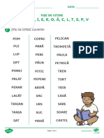 Fisa de Citire A, M, U, N, I, E, R, O, A2, C, L, T, S, P, V