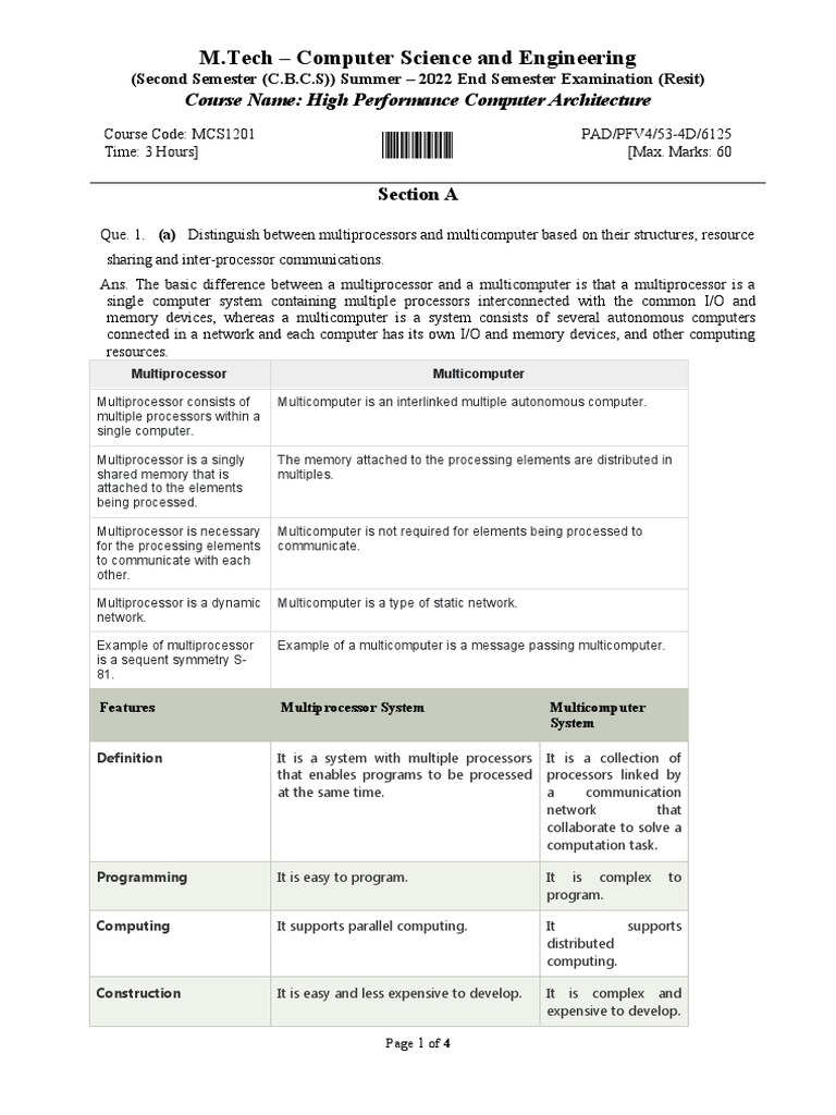 HPCA Selected S 22 (Resit) PDF Parallel Computing Cache