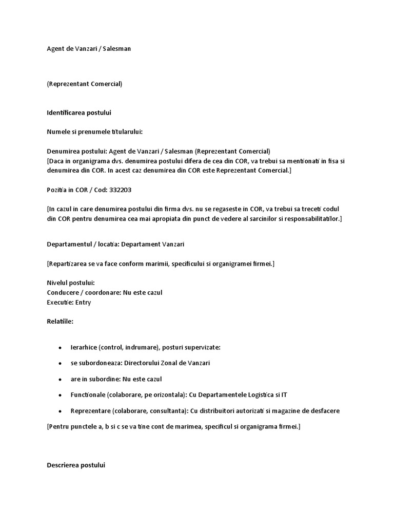 Agent de Vanzari | PDF