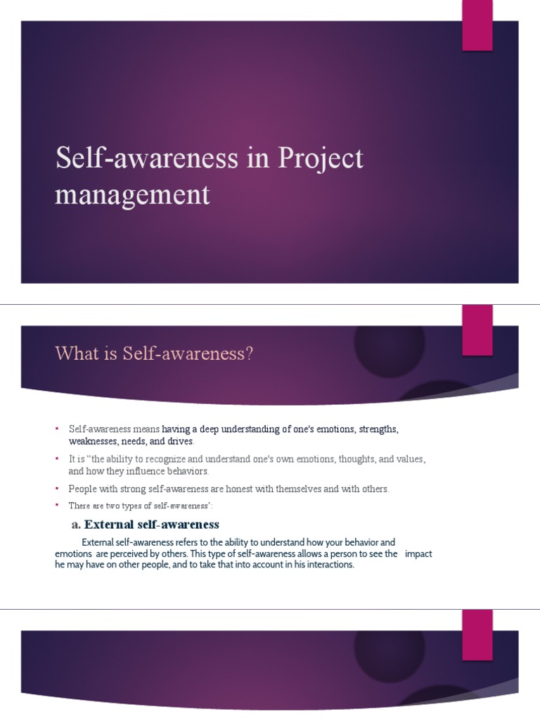 Self-Awareness in Project Management | PDF | Emotional Self Regulation ...
