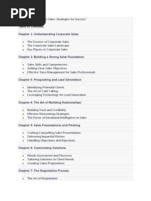 Mastering Corporate Sales