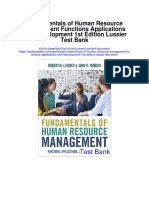 Fundamentals of Human Resource Management Functions Applications Skill Development 1st Edition Lussier Test Bank