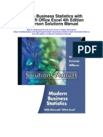 Modern Business Statistics With Microsoft Office Excel 4th Edition Anderson Solutions Manual