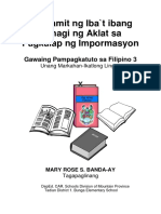 Filipino 3 - Q1 - W3 - Paggamit NG Iba't Ibang Bahagi NG Aklat Sa Pagkalap NG Impormasyon
