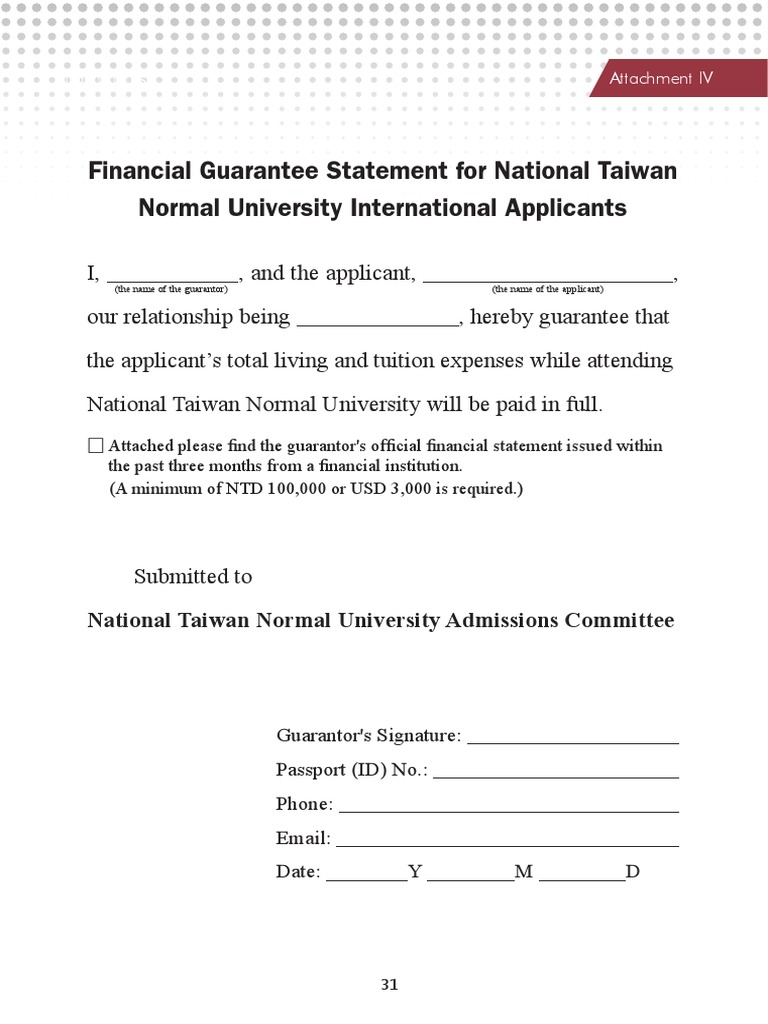 Financial Guarantee for NTNU Applicants | PDF