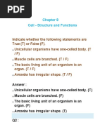 Class 8 Cell and Cell Structure Questions and Answ