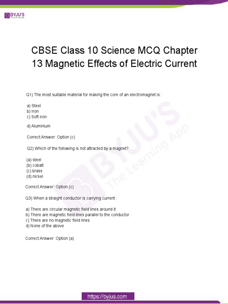 CBSEClass10Science MCQ PDF