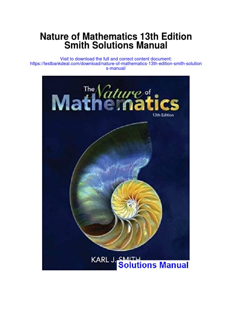 Nature of Mathematics 13th Edition Smith Solutions Manual PDF Set