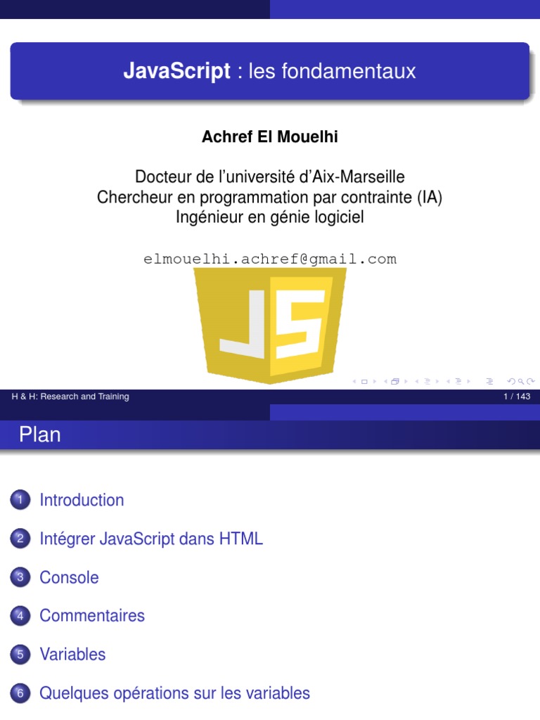 Fondamentaux de JavaScript en 143 pages | PDF | JavaScript | Ingénierie ...