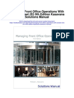 Managing Front Office Operations With Answer Sheet Ei 9th Edition Kasavana Solutions Manual