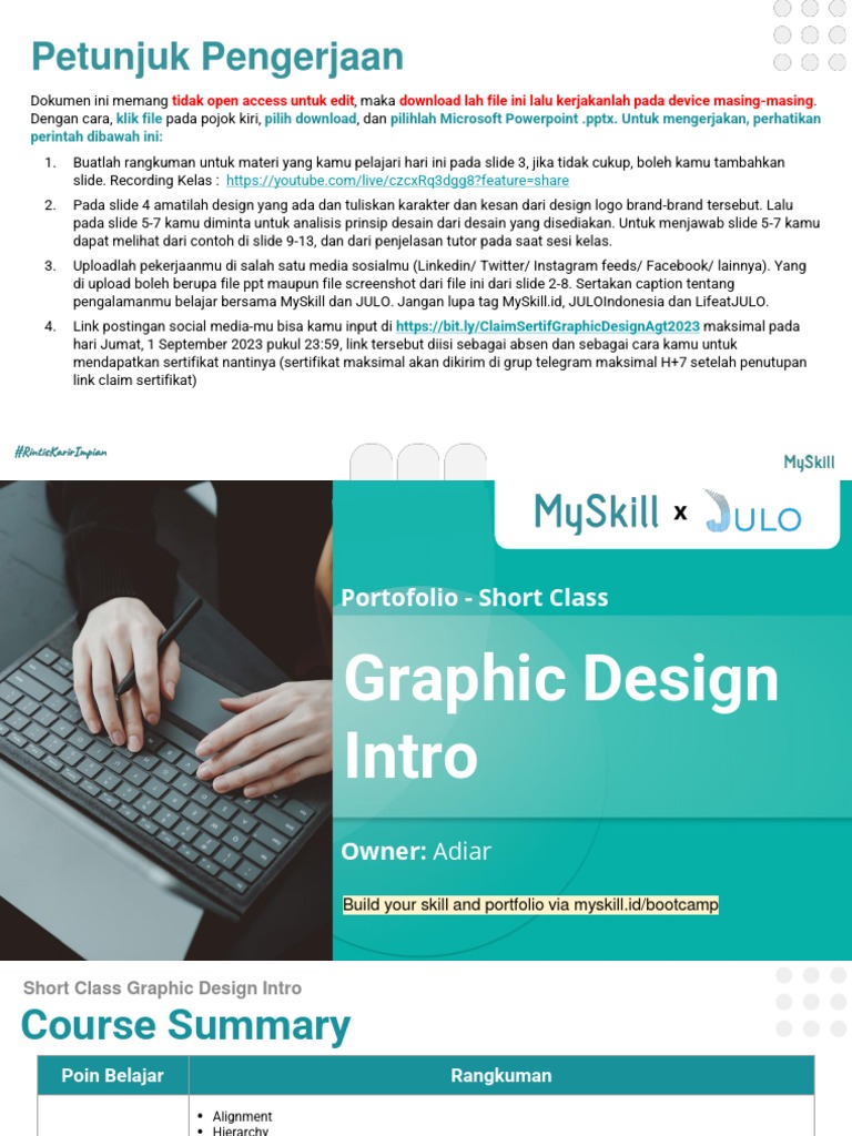 Petunjuk Pengerjaan Logo MySkill | PDF