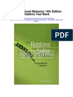 Organizational Behavior 14th Edition Robbins Test Bank