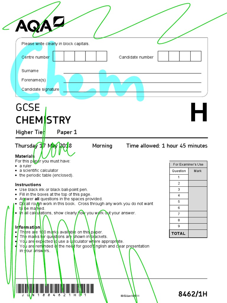 Aqa 84621H QP Jun18 PDF Chemistry Titration