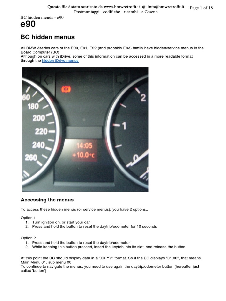 BC Hidden Menus E90 PDF Vehicles Motor Vehicle