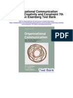Organizational Communication Balancing Creativity and Constraint 7th Edition Eisenberg Test Bank
