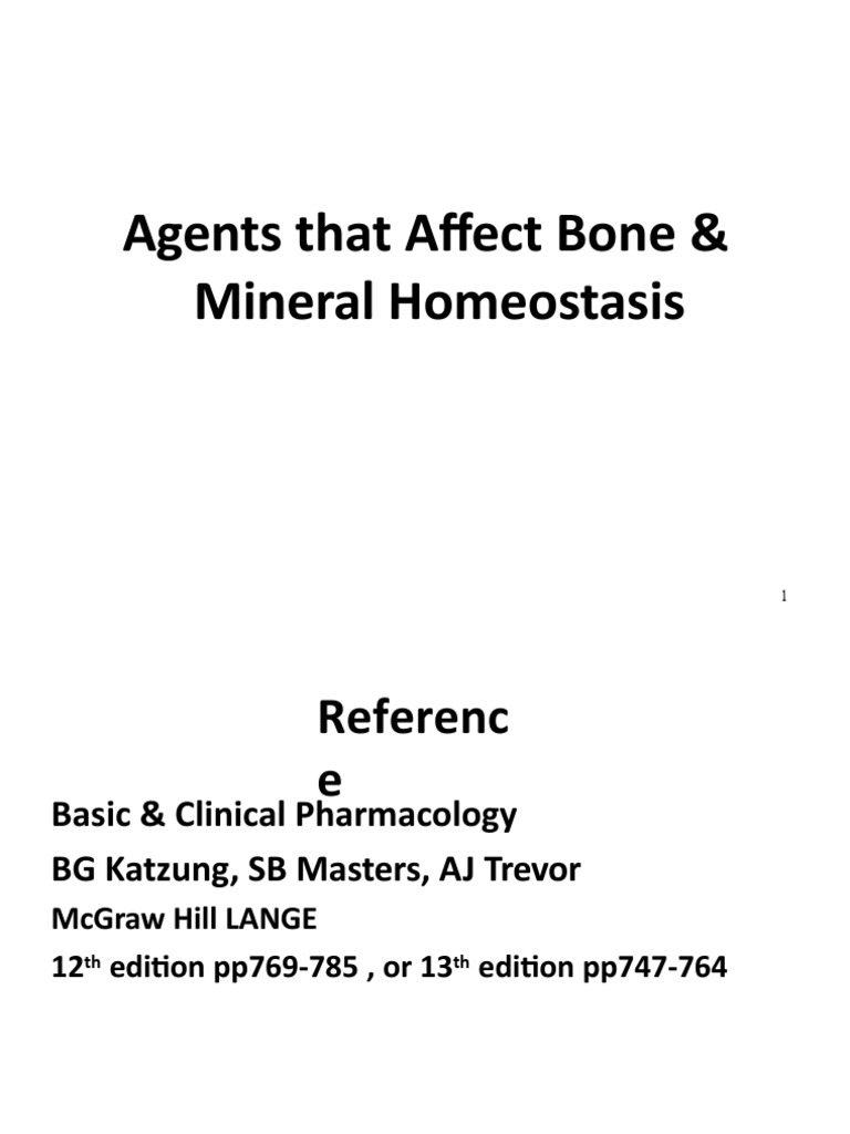 Bone & Mineral Homeostasis Agents Explained | PDF | Bone | Vitamin D
