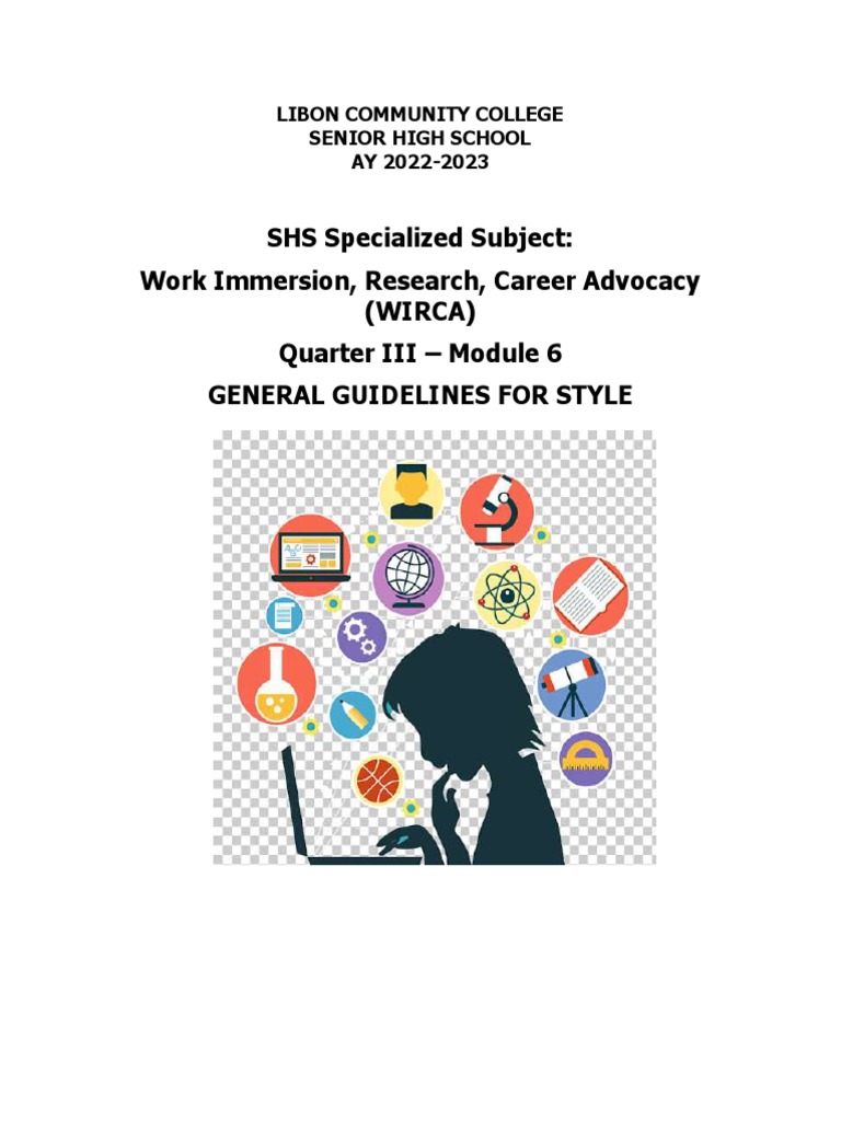 Module 6 Wirca Revised General Guidelines For Style | PDF | Paragraph ...