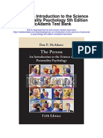 Person An Introduction To The Science of Personality Psychology 5th Edition Mcadams Test Bank