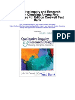 Qualitative Inquiry and Research Design Choosing Among Five Approaches 4th Edition Creswell Test Bank
