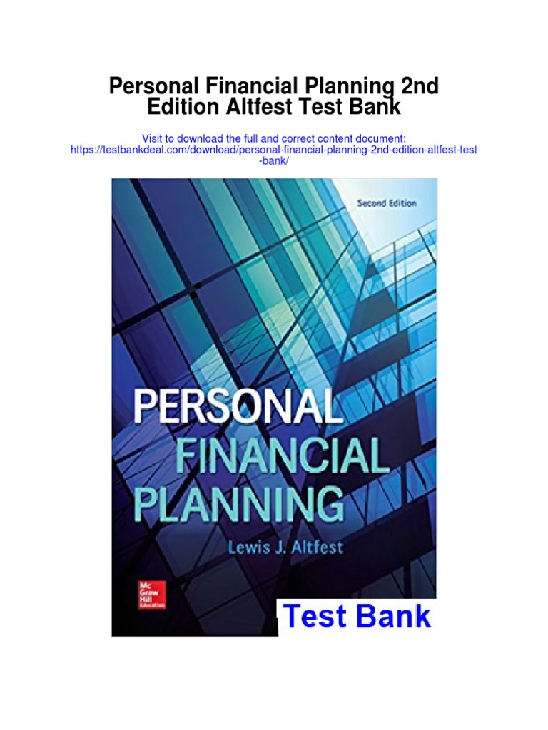 Personal Financial Planning 2nd Edition Altfest Test Bank PDF
