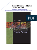 Personal Financial Planning 1st Edition Altfest Test Bank