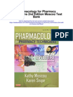 Pharmacology For Pharmacy Technicians 2nd Edition Moscou Test Bank