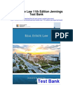 Real Estate Law 11th Edition Jennings Test Bank