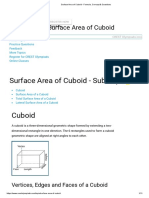 Surface Area of Cuboid - Formula, Concept & Questions