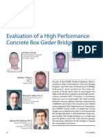 Evaluation of A High Performance Concrete Box Girder Bridge