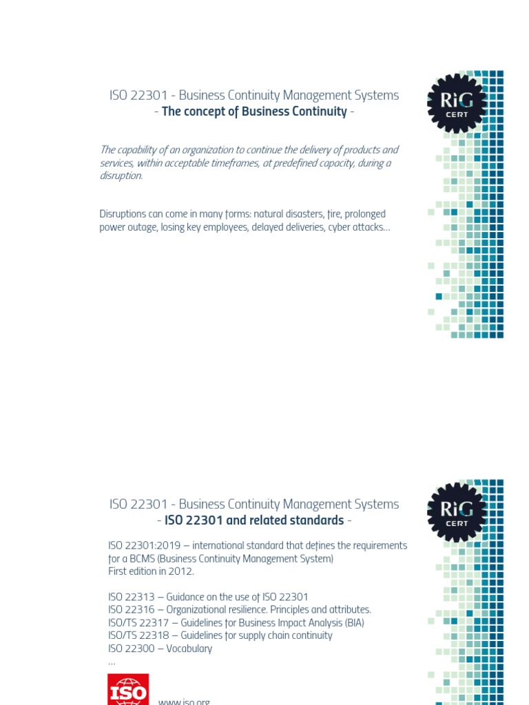 ISO 22301:2019 Business Continuity Guide | PDF | Risk | Audit