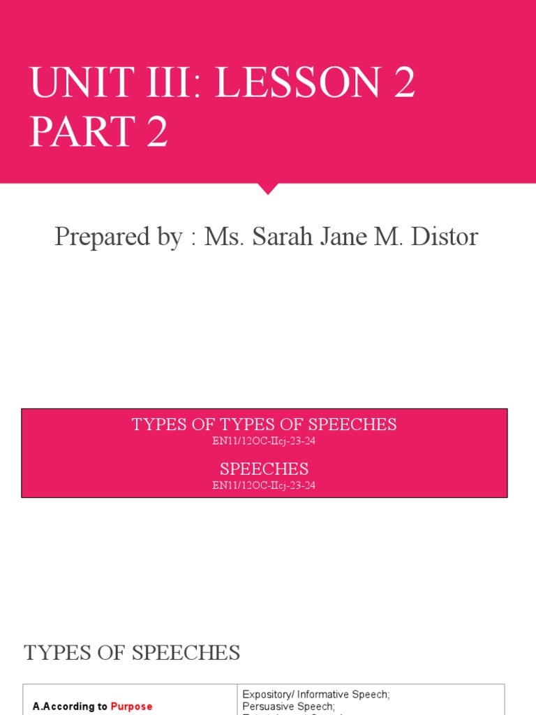 Week 8 oral communication pdf speech entertainment