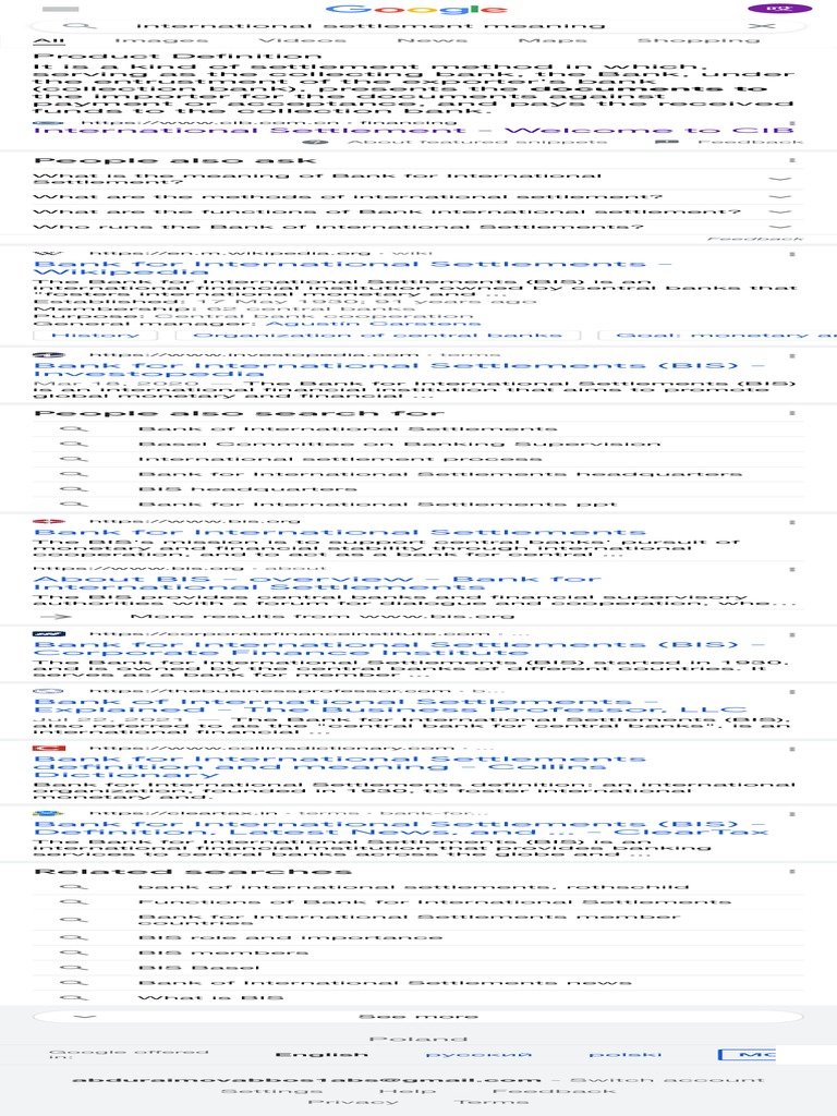International settlement meaning google search pdf bank for