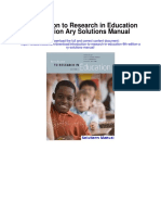Introduction To Research in Education 9th Edition Ary Solutions Manual