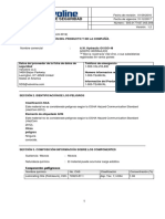 HOJA MSDS ACEITE HIDRÁULICO Hydraulic Oil ISO 46 VALVOLINE