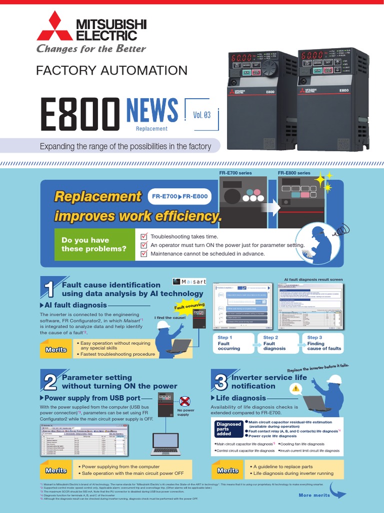 FR-E800 Inverter Replacement Guide | PDF | Qr Code | Troubleshooting