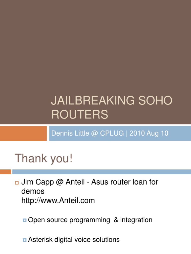 Jailbreaking SOHO Routers Explained | PDF | Computer Networking ...