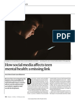 Comment: How Social Media Affects Teen Mental Health: A Missing Link
