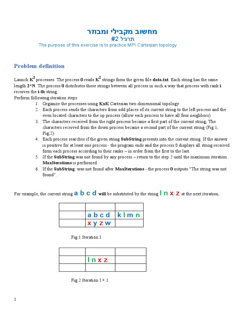 MPI Cartesian Topology Exercise Guide | PDF | String (Computer Science ...