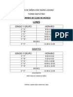 Horario de Musica