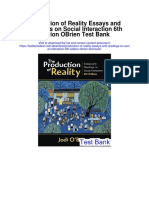 Production of Reality Essays and Readings On Social Interaction 6th Edition Obrien Test Bank