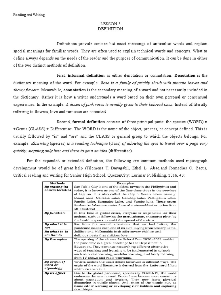 Reading And Writing Lesson 2 Pdf