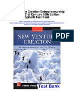 New Venture Creation Entrepreneurship For The 21st Century 10th Edition Spinelli Test Bank