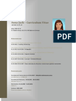 Anna Jach - Curriculum Vitae: Wykształcenie