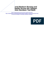 Olds Maternal Newborn Nursing and Womens Health Across The Lifespan 10th Edition Davidson Test Bank