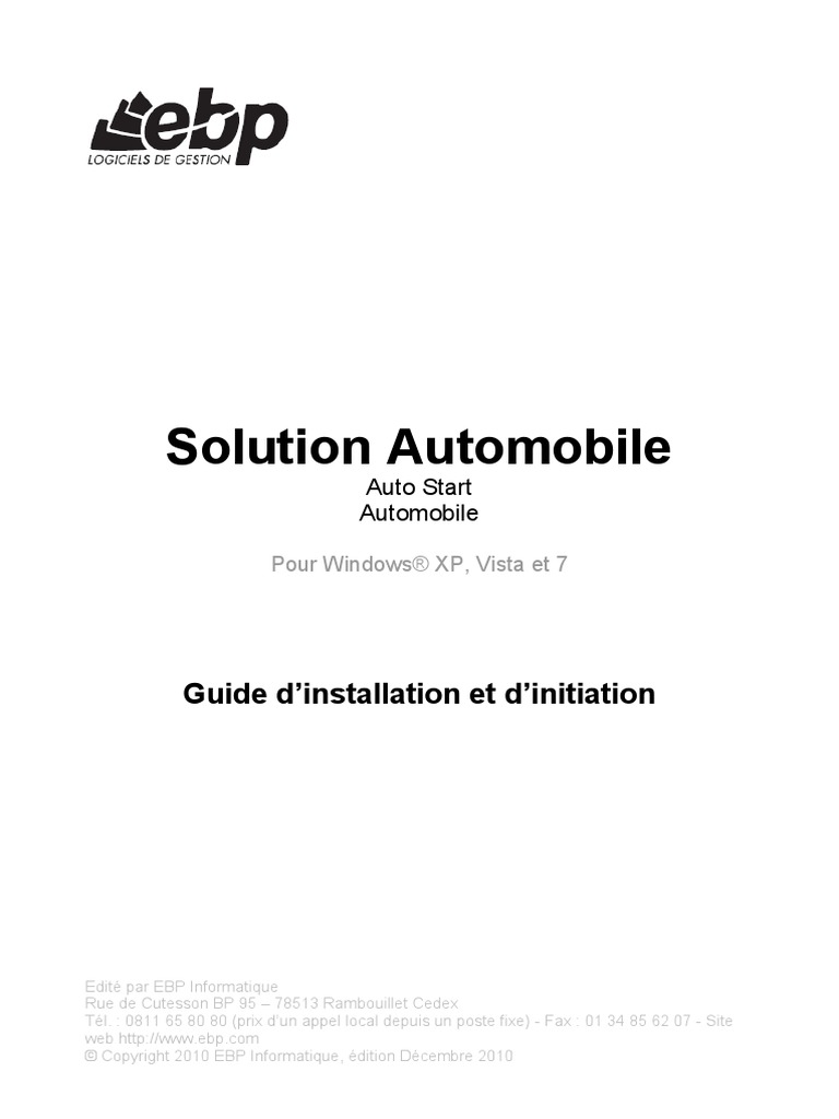EBP Automobile V12 Guide | PDF | Logiciel | Serveur (Informatique)